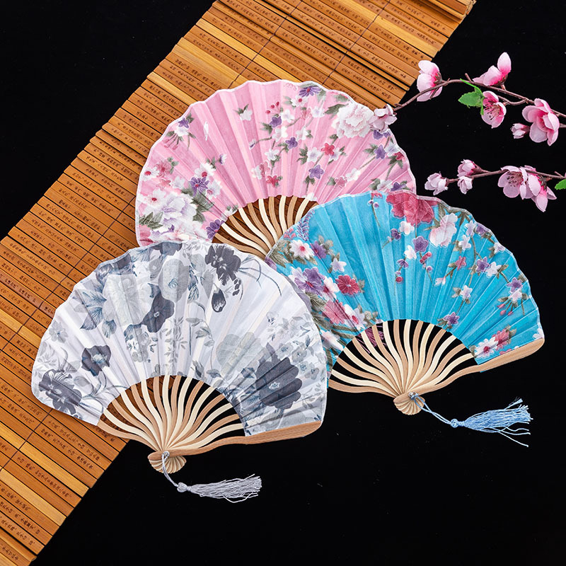 Room Divider Bamboo - Hand Fold Fan Retro Adornment Woman