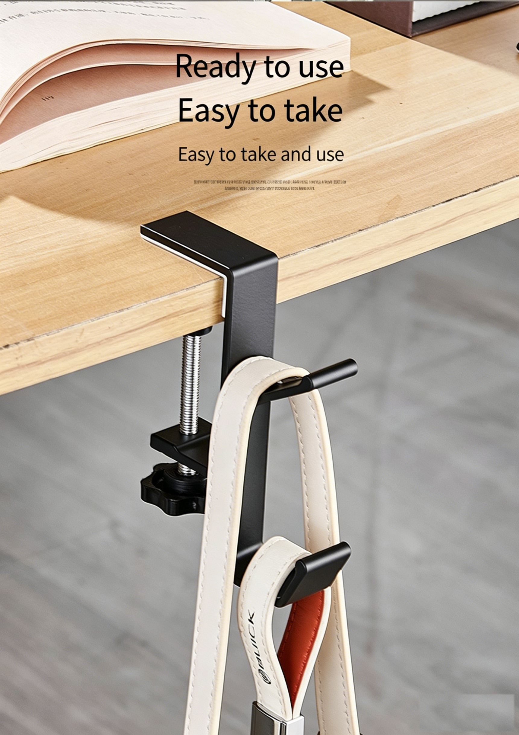 Office Furniture Used - 5-Shaped Portable Desk Hook | Punch-Free