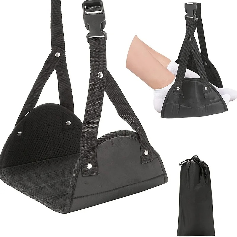 Under Desk Hammock - Portable hammock leg rest, aircraft footrest