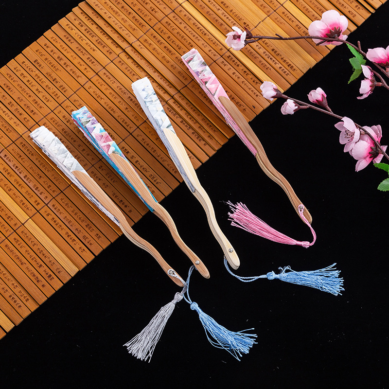 Hand Fold Fan Retro Adornment  - Room Divider Bamboo のレビューと価格