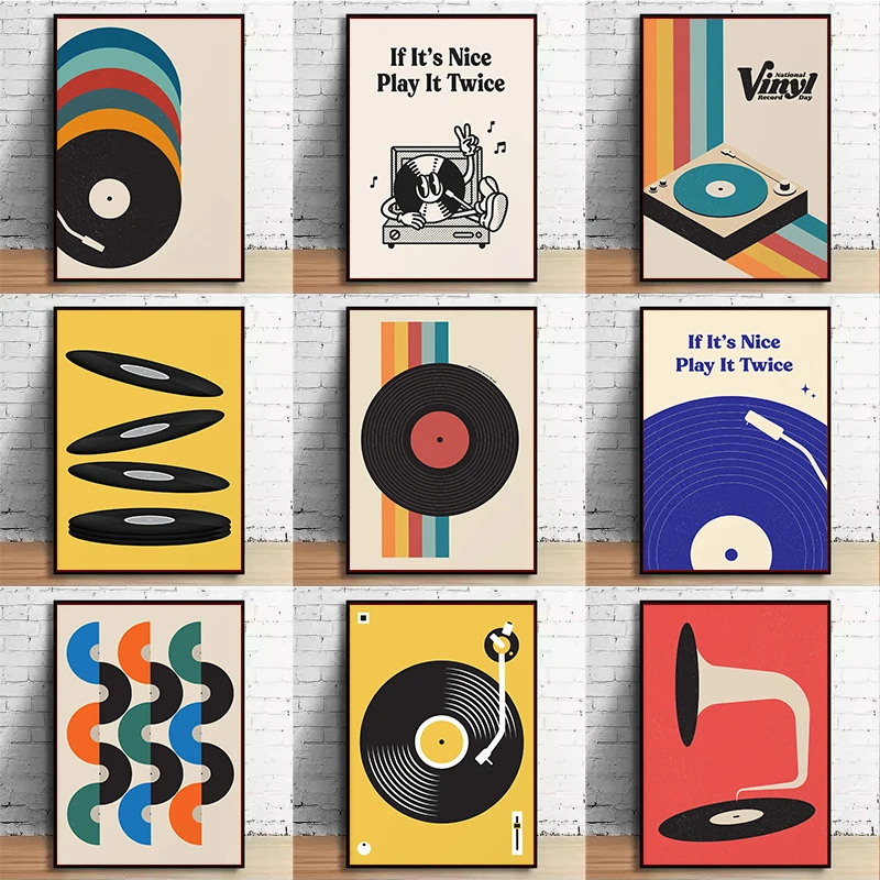 Mid Century Vinyl Record Canva - Office Furniture Used のレビューと価格