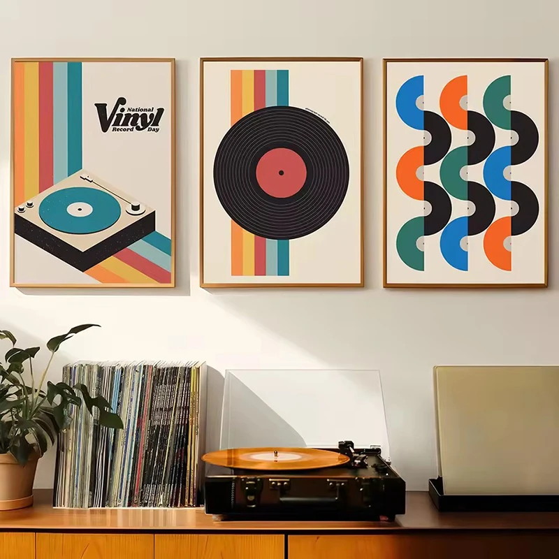 Mid Century Vinyl Record Canva - Office Furniture Used のレビューと価格