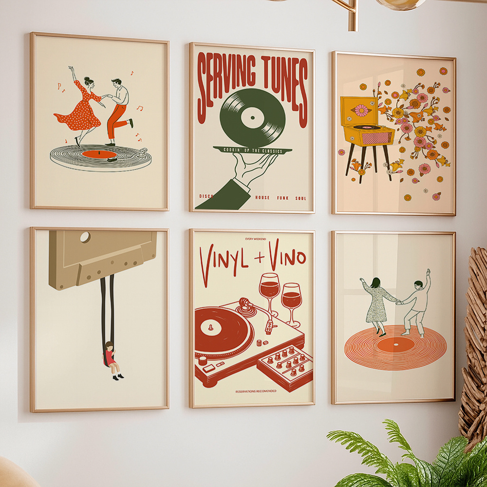 1pc Vintage Music Canvas Poste - Office Furniture Used のレビューと価格