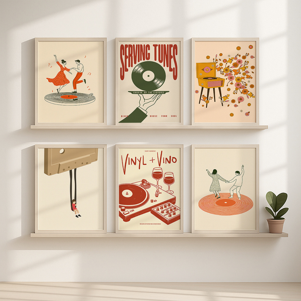 1pc Vintage Music Canvas Poste - Office Furniture Used のレビューと価格