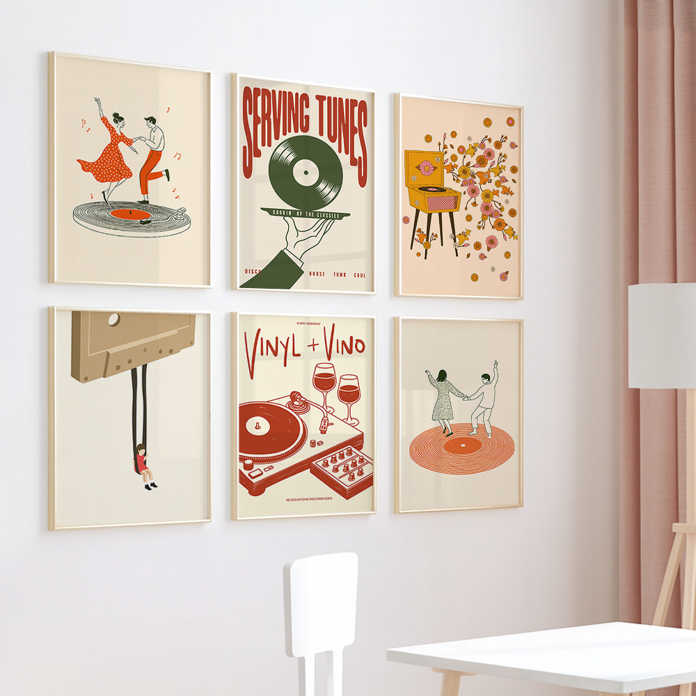 1pc Vintage Music Canvas Poste - Office Furniture Used のレビューと価格