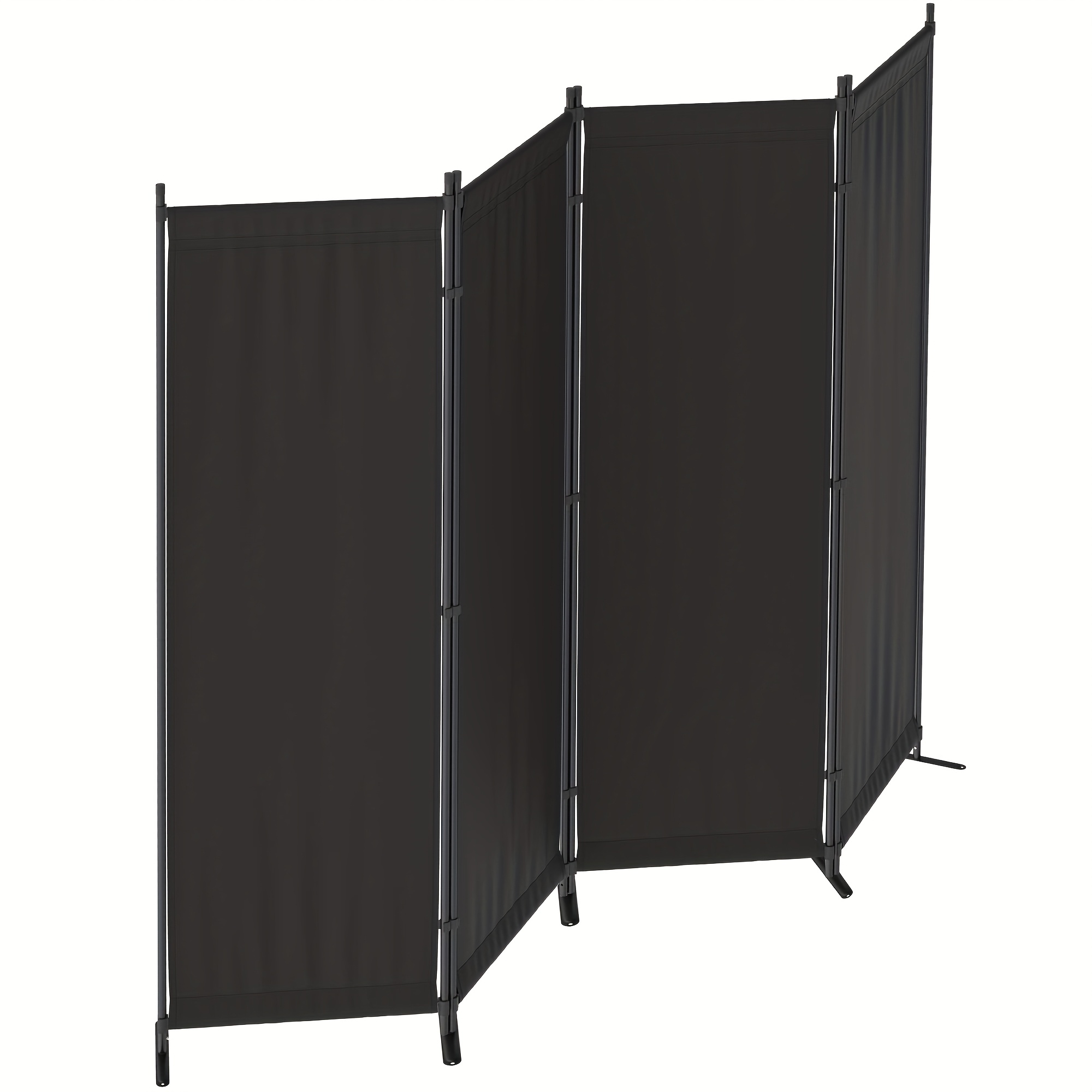 4-Panel Modern Black Privacy S - Room Divider Bamboo のレビューと価格
