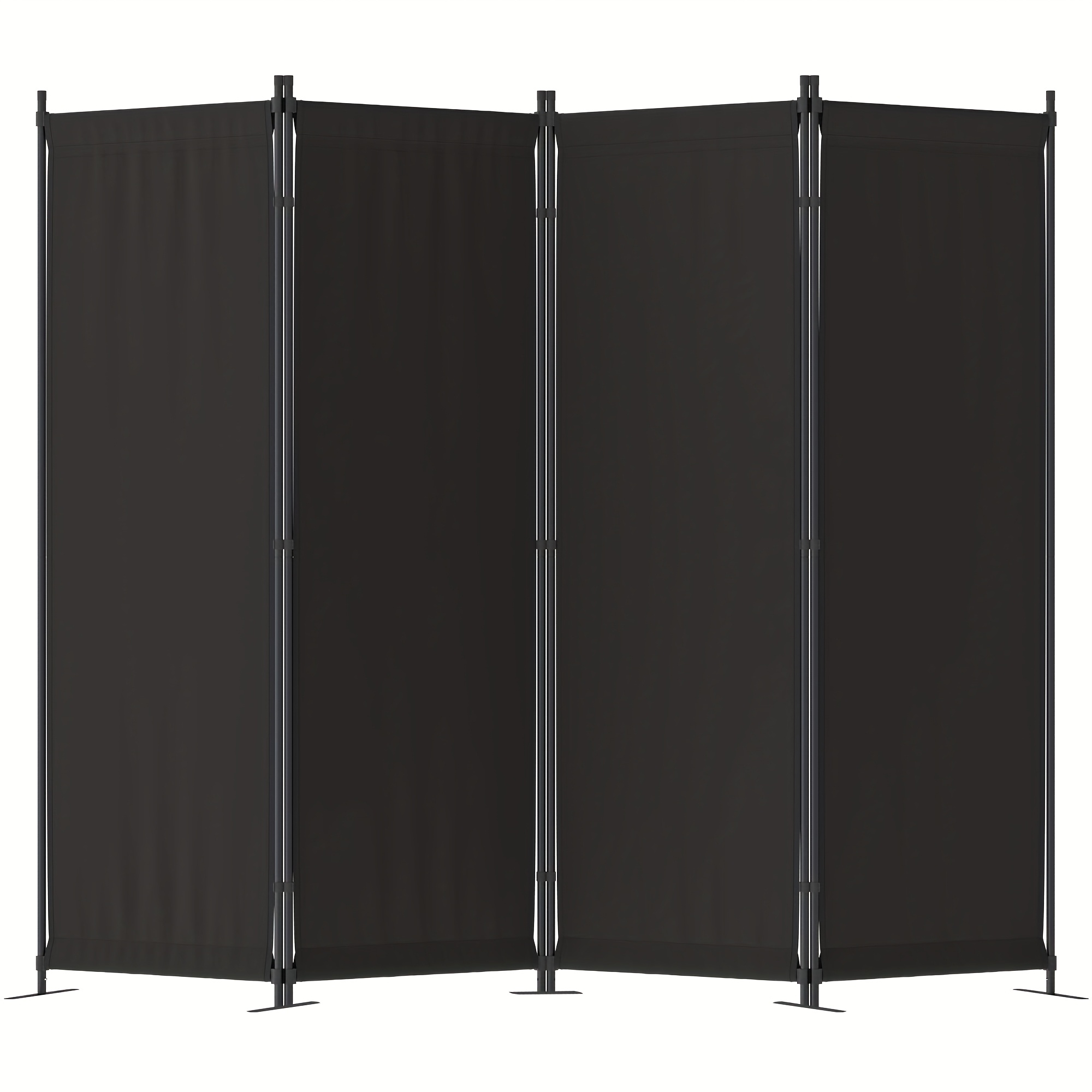 4-Panel Modern Black Privacy S - Room Divider Bamboo のレビューと価格