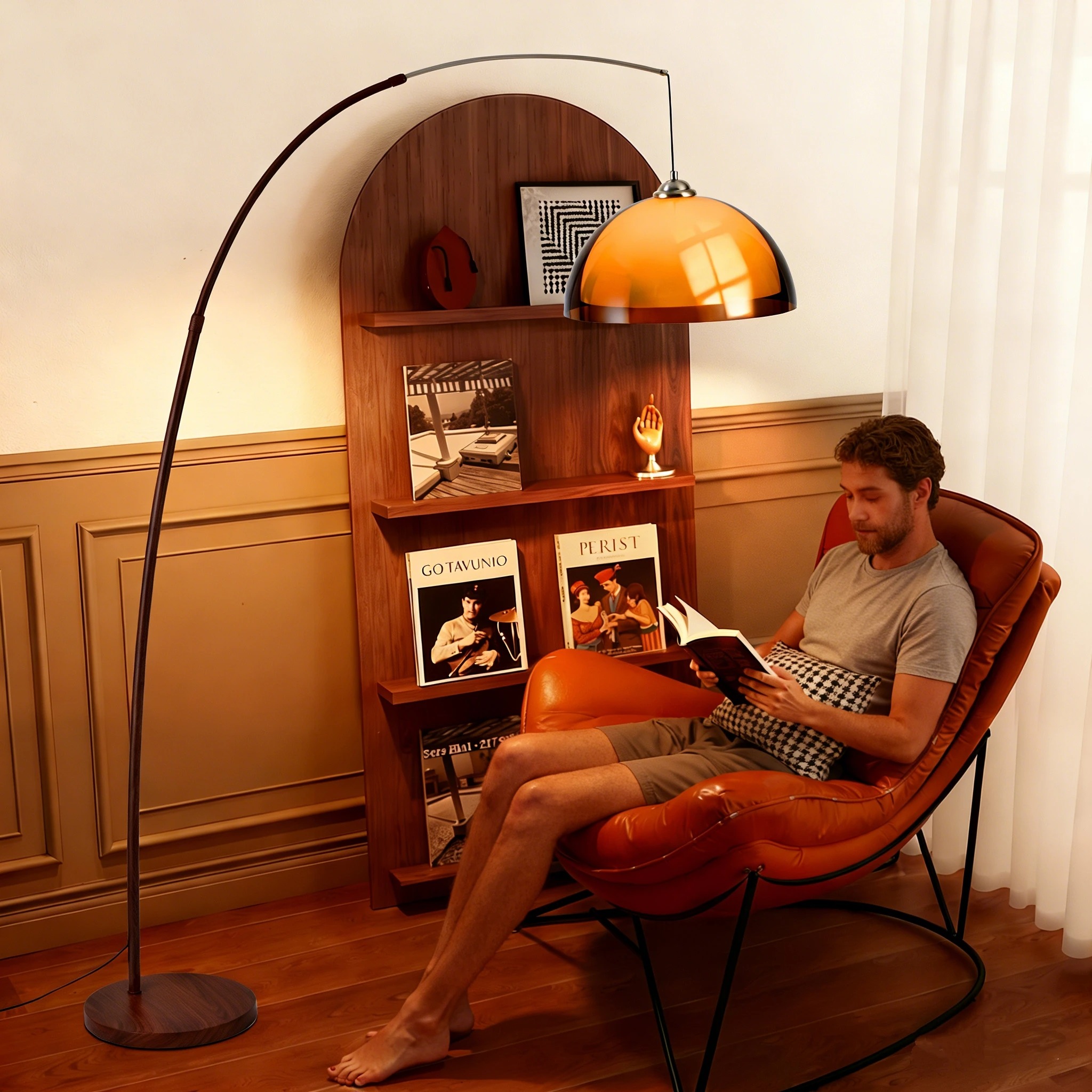 Vintage Acrylic Lampshade Floo - Floor Lamp Arched のレビューと価格