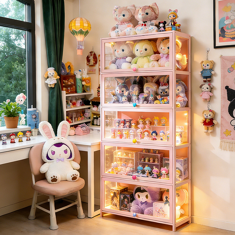 Stable Pink Glass Door Display - Room Divider Bamboo のレビューと価格