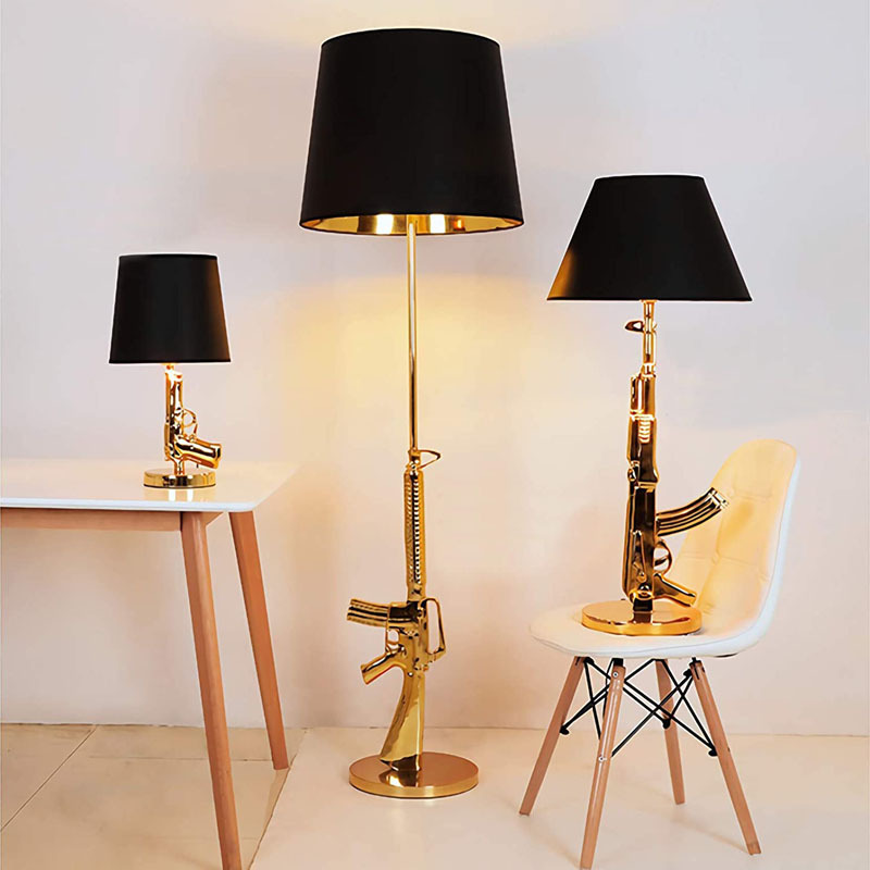 Gold Plated Pistol Table Desk  - Floor Lamp Arched のレビューと価格