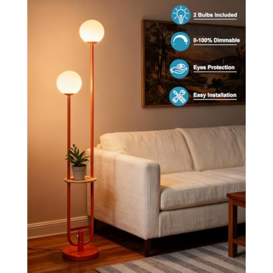 63IN Orange Floor Lamp with U  - Floor Lamp Arched のレビューと価格