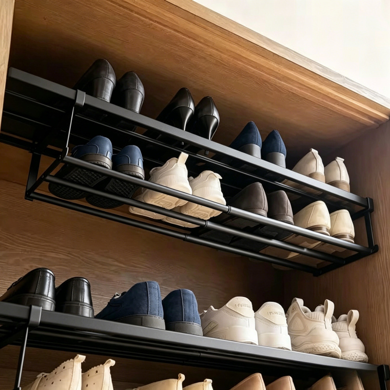 Adjustable Shoe Rack with Hang - Room Divider Bamboo のレビューと価格
