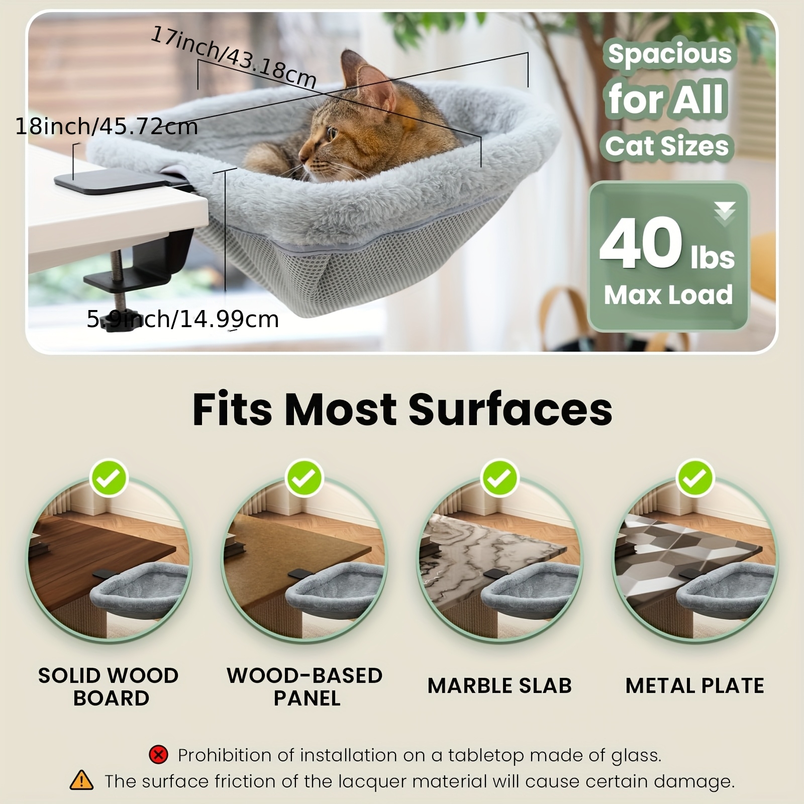 Desk Cat Hammock Clip-On Under - Under Desk Hammock のレビューと価格