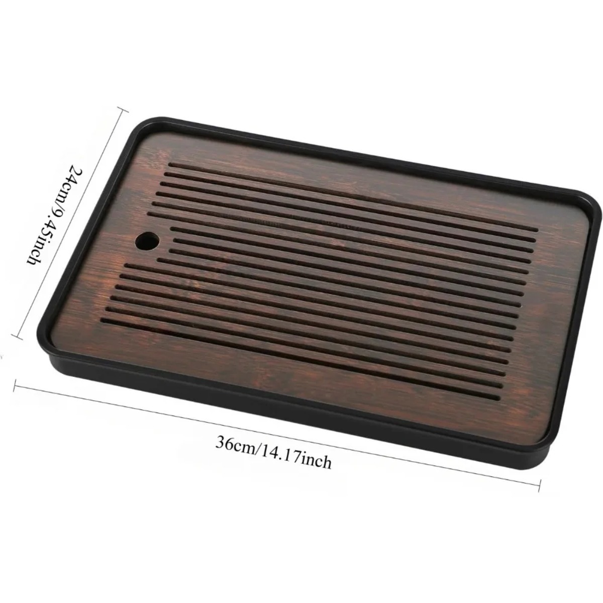 Natural Bamboo Tea Tray with H - Office Furniture Used のレビューと価格
