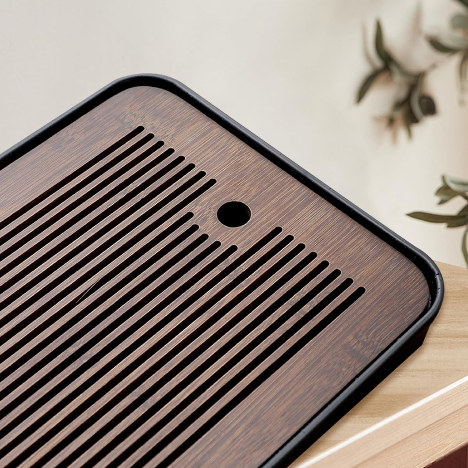 Natural Bamboo Tea Tray with H - Office Furniture Used のレビューと価格
